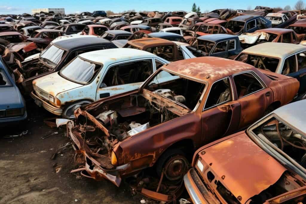 rusting-old-junk-cars-with-environment-pollution-in-junkyard-for-recycling-abandoned-car-waste-concept-by-ai-generated-free-photo